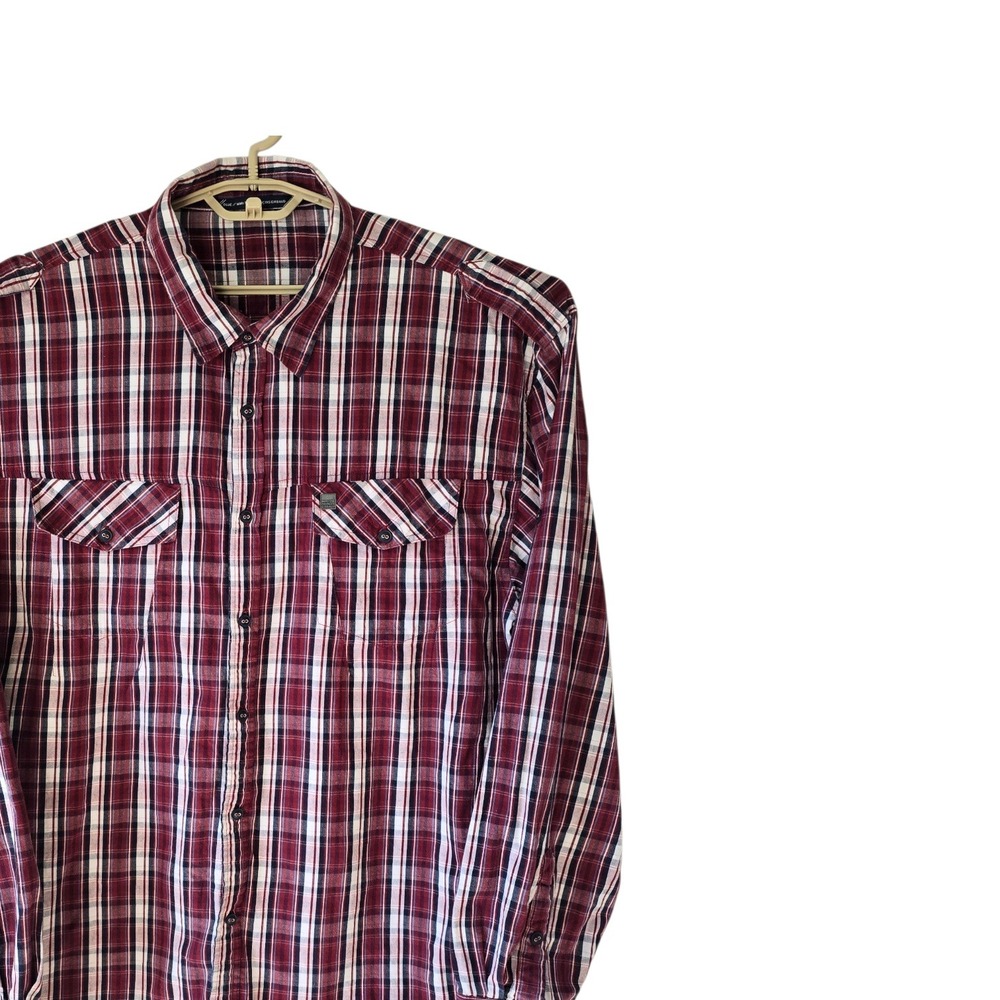 Blue‎ Mariethe Francois Girbaud Plaid Long Sleeve Button Down Shirt XXXL